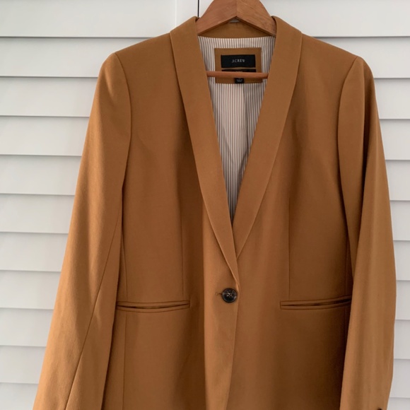 J. Crew Parke Wool Lined Blazer, Tan/Carmel Size 12 - Picture 4 of 10